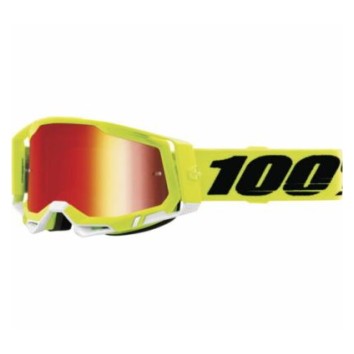 100% RACECRAFT 2 Goggle Yellow - Mirror Red Lens